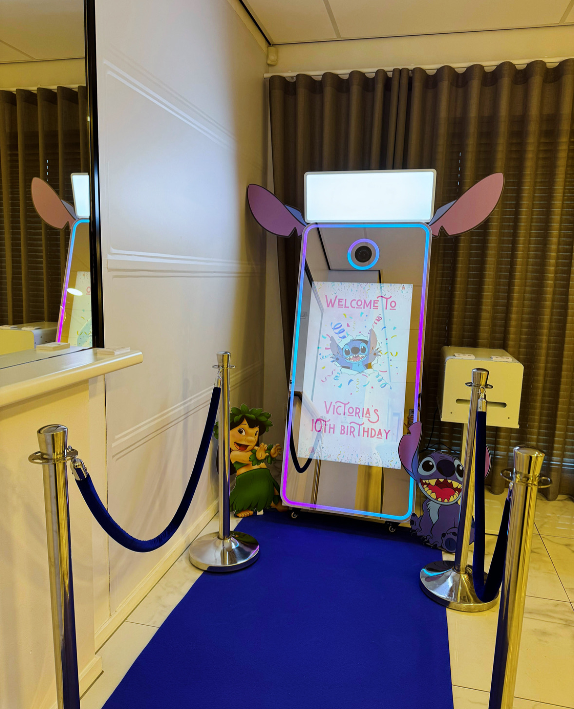 Kinderfeestje setup met mirror booth
